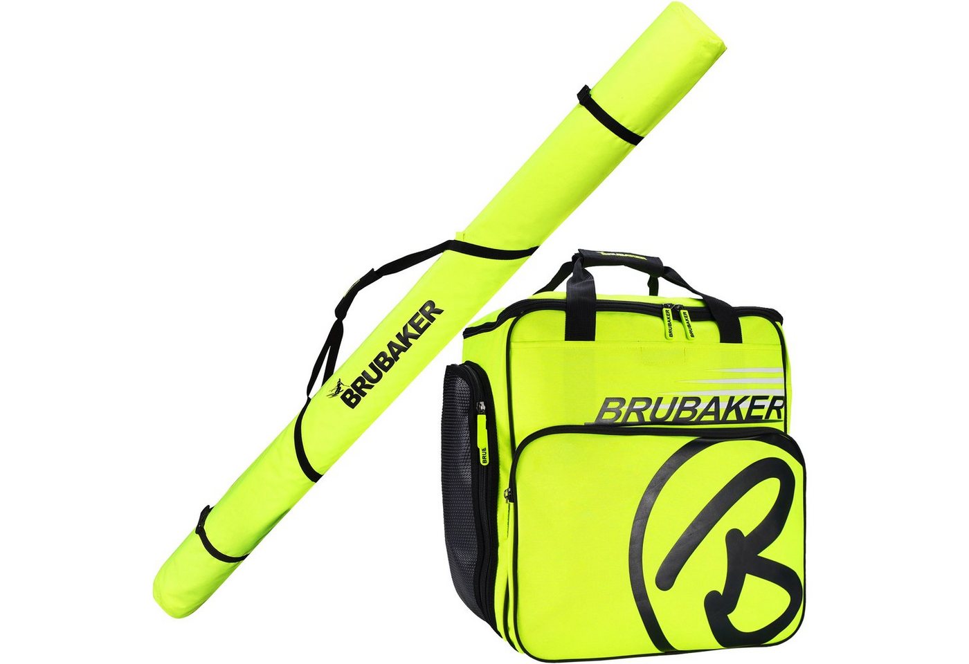 BRUBAKER Sporttasche Carver Pro Kombi Set (2-tlg., reißfest und nässeabweisend), Skisack und Skischuhtasche für 1 Paar Ski von BRUBAKER