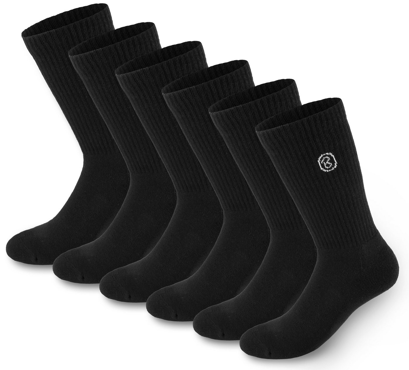 BRUBAKER Tennissocken Lange Sportsocken für Herren und Damen (Set, 6 Paar) Unisex Fitness Socken aus Baumwolle und Polyester - Crew Socks - Baumwollsocken von BRUBAKER