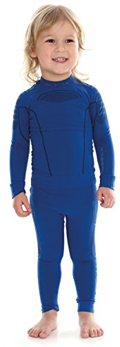 BRUBECK® Thermo Set Kinder/Junior Funktionsunterwäsche-Set | Shirt + Hose | Sportwäsche | Hochwertig | Nahtlos | Thermowäsche | Pflegeleicht (Boy - Deep Blue, 104/110) von BRUBECK