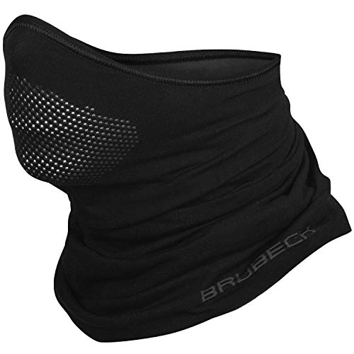 BRUBECK X-Pro Halbe Sturmhaube | Herren | Damen | Klimaregulierend | Gesichtsmaske | Sturmmaske | Funktionskleidung | Atmungsaktiv | Anti-allergisch | Antibakteriell (Schwarz, L - XL) von BRUBECK