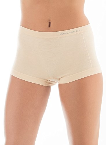 BRUBECK 3er Pack Merino Damen Boxershorts | Atmungsaktiv | Sport | Unterhose | Funktions-Unterwäsche | Panty | 41% Merino-Wolle | BX10440 M Beige von BRUBECK