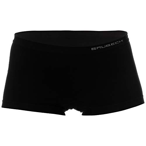 BRUBECK Damen Unterhose | Damenunterwäsche nahtlos schwarz | Underpants for Women | Boyshort Underwear Breathable | Retropants Cotton | Panties | 80% Baumwolle | Gr. M, Black | BX10470A von BRUBECK