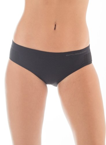 BRUBECK Damen Unterhose Hipster | Damenunterhose atmungsaktiv | Hüftslip nahtlos | Schlüpfer Frauen | Unterwäsche Slip | Merino Underwear | Panties | 41% Merinowolle | Gr. S | Schwarz | HI10070 von BRUBECK