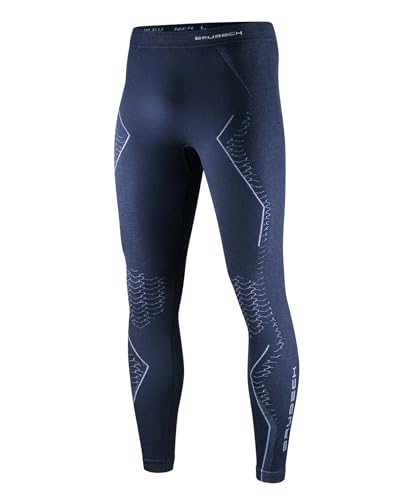 BRUBECK Herren Extreme Merino Lange Unterhose Funktionsunterwäsche | Base Layer | Atmungsaktiv | Geruchshemmend | Klimaregulierend | LE13520, Gr.:L, Farbe:Arctic Ink von BRUBECK