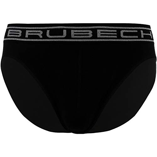 BRUBECK Herren Jungen Unterhosen Slip | Slips atmungsaktiv nahtlos | Schwarze Unterhose für Männer | Briefs Boys | Mens Underwear Seamless | 80% Baumwolle | Gr. S, Black | BE00290A von BRUBECK