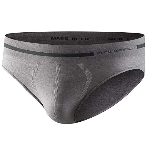 BRUBECK Herren Slips | Mens Briefs | Slip atmungsaktiv nahtlos | Merino Unterhose Männer | Unterwäsche | Mens Underpants | Underwear Seamless | 41% Merinowolle | Gr. M, Grau | BE10050 BRUBECK Herren Slips | Mens Briefs | Slip atmungsaktiv nahtlos | Merino Unterhose Männer | Unterwäsche | Mens Underpants | Underwear Seamless | 41% Merinowolle | Gr. M, Grau | BE10050 von BRUBECK