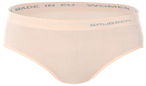 BRUBECK Hüftslip Damen | Hipster | atmungsaktive Unterhose für Frauen | Merino Funktionsunterwäsche Slip | Unterwäsche | Womens Underwear | 41% Merinowolle | Gr. S | Beige | HI10070 von BRUBECK