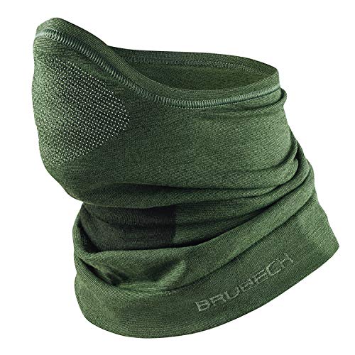 BRUBECK M-Pro Halbe Sturmhaube Merinowolle | Unisex | Thermo Balaclava | Outdoor Fahrrad | Winter Helm Unterzieher | Skifahren | 42% Merino Wolle | Funktionskleidung | KM10780, Gr.:S - M, M-Pro D.Grün von BRUBECK