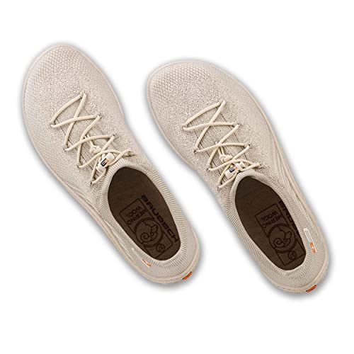 BRUBECK Merino Barfußschuhe für Damen | SH5004 | Gr. 38 | Creme/Creme | Minimalistisches Design | Maximale Fußfreiheit | Optimale Fußtemperatur | Hergestellt aus Merinowolle von BRUBECK