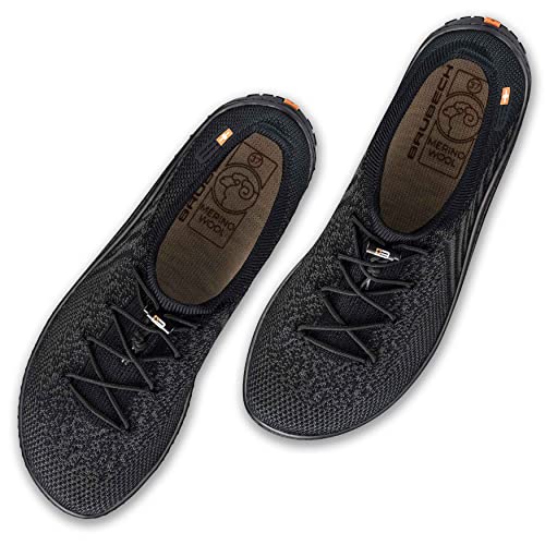 BRUBECK Merino Barfußschuhe für Damen | SH5004 | Gr. 40 | Schwarz/Schwarz | Natürlich und Bequem | Aus atmungsaktiver Merinowolle | Unterstützt den natürlichen Gang | Perfekt für Sport und Freizeit von BRUBECK