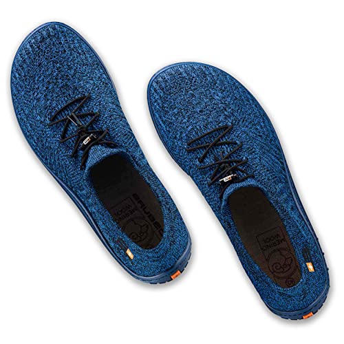 BRUBECK Merino Barfußschuhe für Herren | SH5003 | Gr 42 | Navy Blau/Blau | Handgefertigt in Polen | Ideal für Sport und Freizeit | Optimale Thermoregulation | Bequem und Stilvoll von BRUBECK