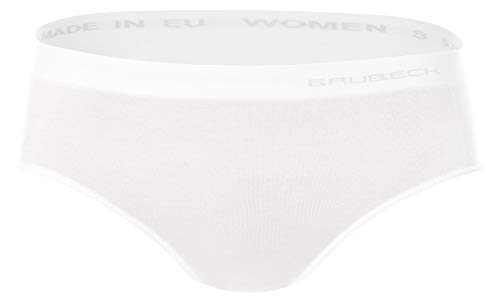 BRUBECK Merino Hipster Damen | Funktionsunterwäsche | Slips atmungsaktiv | Womens Underwear | weiße Unterhose schnell trocknend | Hüftslips | Sport | 41% Merinowolle | Gr. M | Weiß | HI10080 von BRUBECK