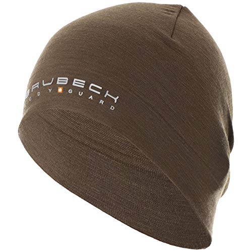 BRUBECK Outdoor Mütze Herren | Winter Funktionsmütze atmungsaktiv | Motorradfahren | Ski | Snowboard | Skiing | Skull Hat Helmet | 48% Merinowolle | Gr. L - XL | Khaki | HM10180 von BRUBECK