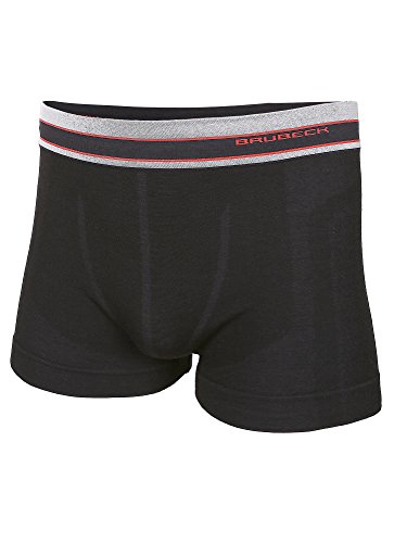 BRUBECK Radunterhose Herren ohne Sitzpolster I Retropants atmungsaktiv nahtlos | Sportunterhose Männer I Schwarze Unterhose Radfahren | Laufen I 37% Merinowolle | Gr. XL, Schwarz | BX10870 von BRUBECK