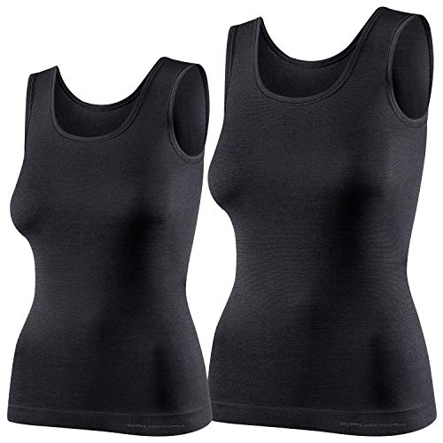 Brubeck� 2er Set Merino Woll Unterhemd Tank Top - Funktionsunterwaesche TA10170, Gr:XL, Farbe:Schwarz von BRUBECK