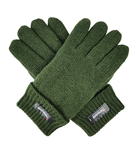BRUCERIVER Herren Rein Wolle Strickhandschuhe mit Thinsulate Futter Größe L/XL (Grün) von BRUCERIVER