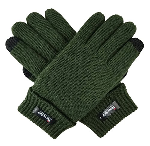 BRUCERIVER Herren Strickhandschuhe aus reiner Wolle mit Thinsulate-Futter, Grüner Touchscreen, XXL BRUCERIVER Herren Strickhandschuhe aus reiner Wolle mit Thinsulate-Futter, Grüner Touchscreen, XXL von BRUCERIVER