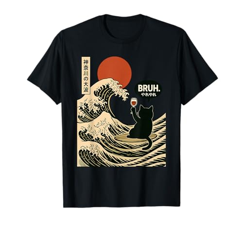 Bruh The Great Wave Kanagawa Japanische Surfkatze Männer Frauen T-Shirt Bruh The Great Wave Kanagawa Japanische Surfkatze Männer Frauen T-Shirt von "BRUH." Japanese Wave Art Funny Surfer Cat Beach