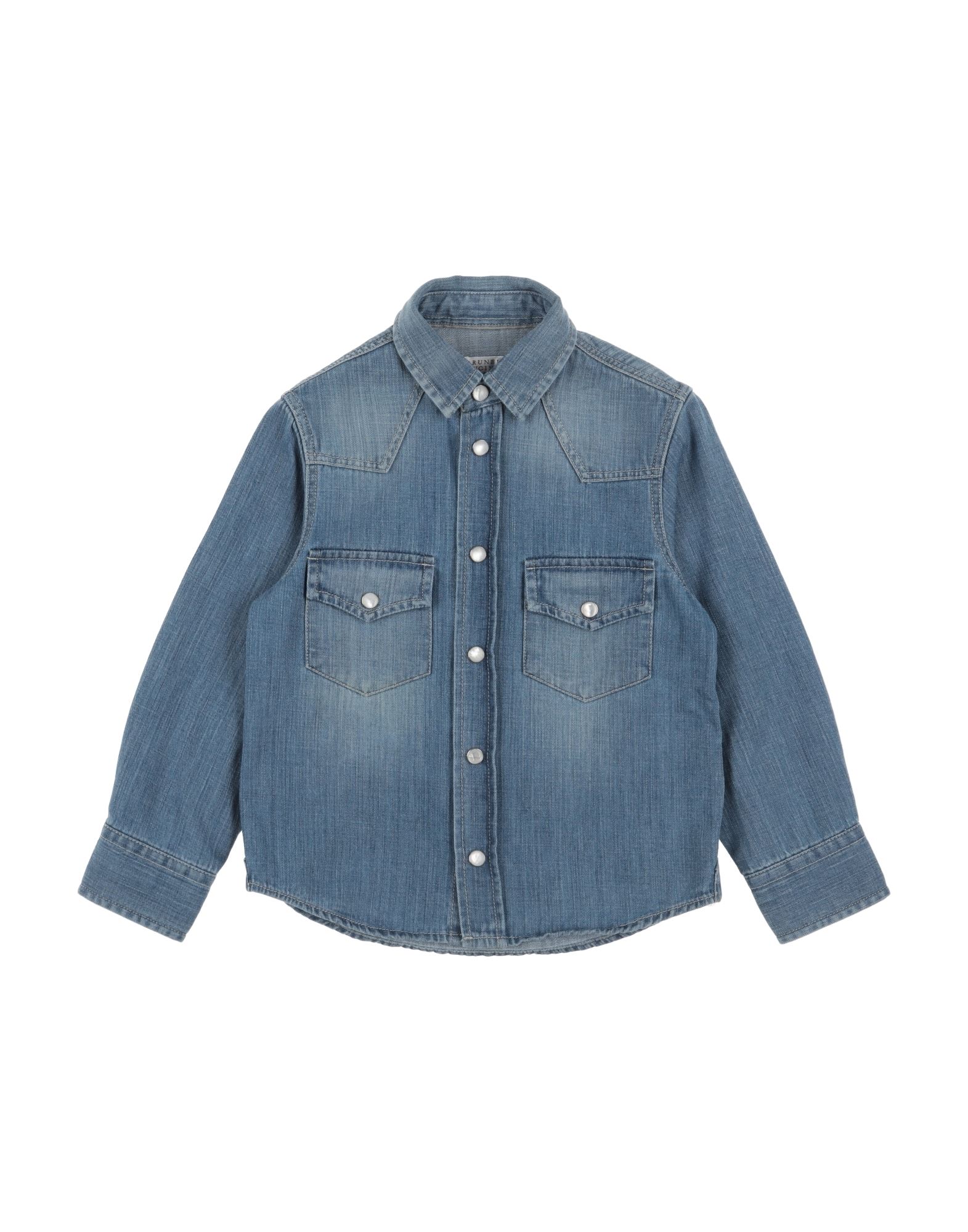 BRUNELLO CUCINELLI Jeanshemd Kinder Blau von BRUNELLO CUCINELLI