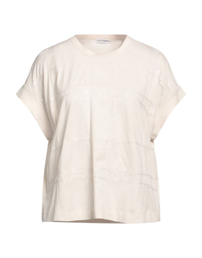 BRUNELLO CUCINELLI T-shirts Damen Beige BRUNELLO CUCINELLI T-shirts Damen Beige von BRUNELLO CUCINELLI