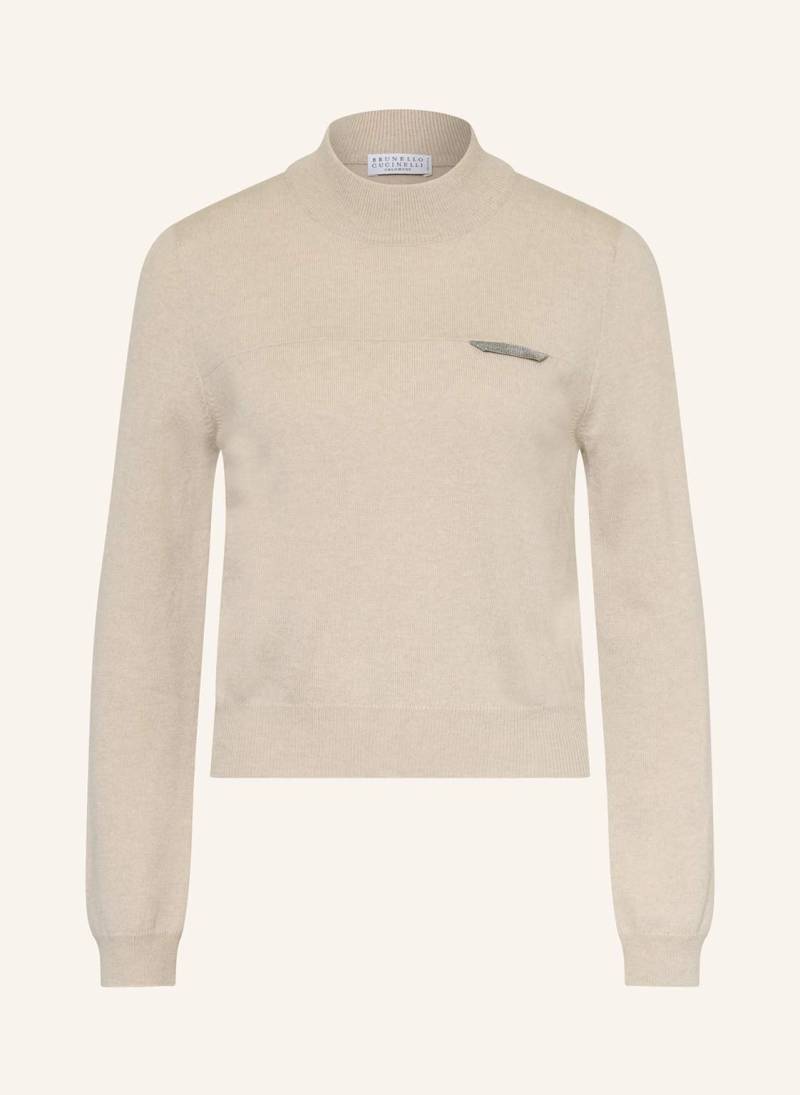 Brunello Cucinelli Cashmere-Pullover Collo Alto grau von BRUNELLO CUCINELLI