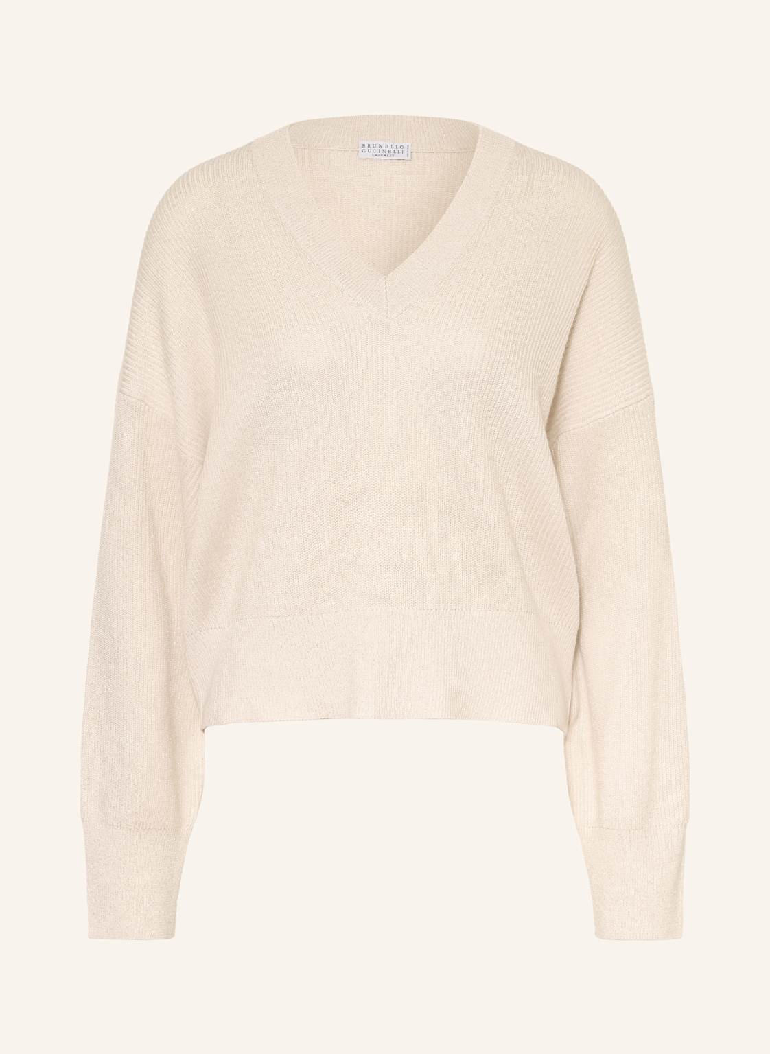 Brunello Cucinelli Cashmere-Pullover Mit Glitzergarn beige von BRUNELLO CUCINELLI