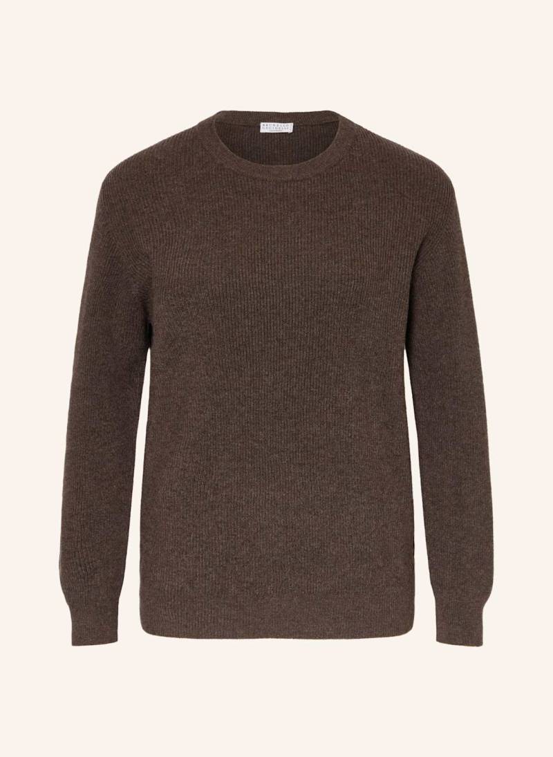 Brunello Cucinelli Cashmere-Pullover braun von BRUNELLO CUCINELLI