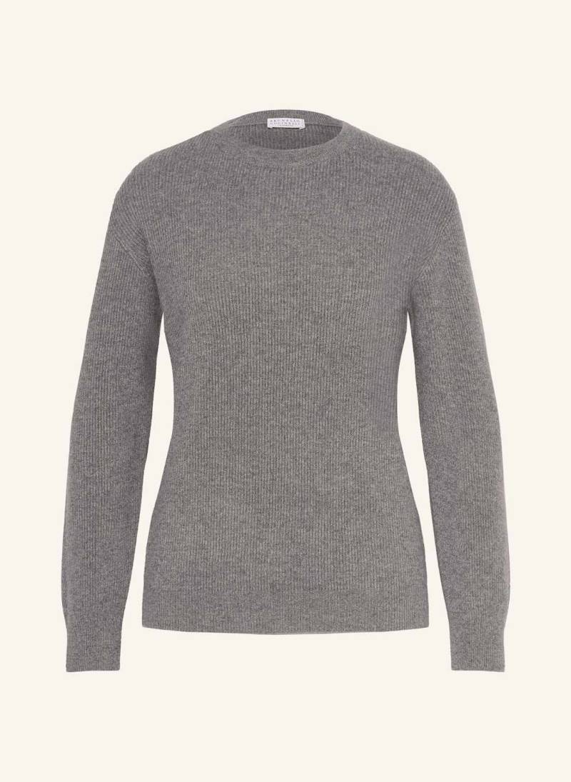 Brunello Cucinelli Cashmere-Pullover grau von BRUNELLO CUCINELLI