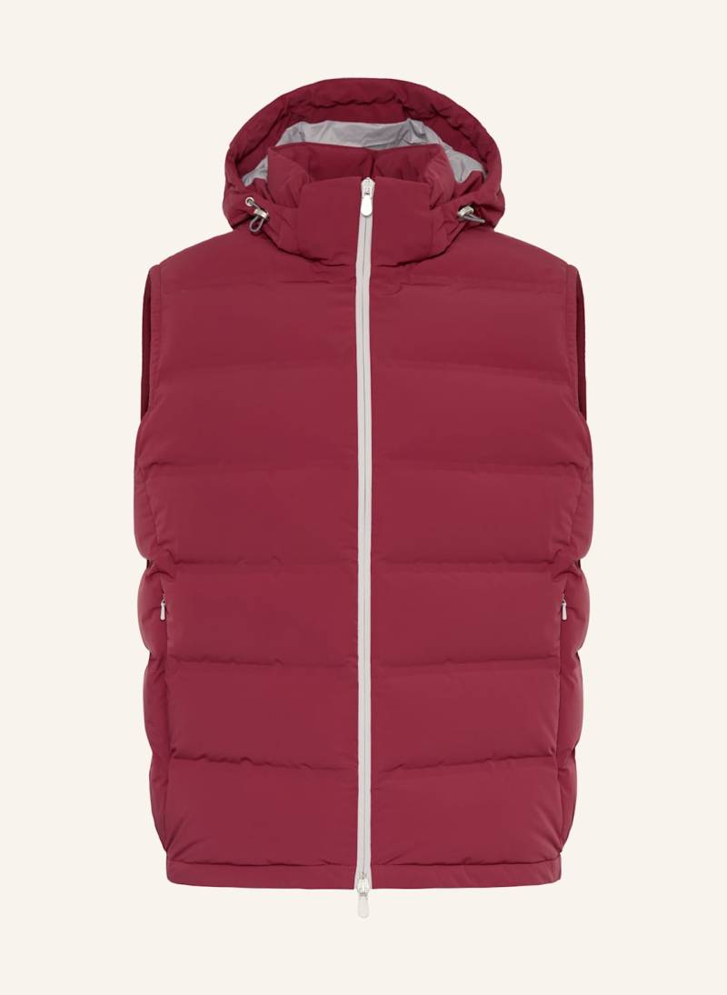 Brunello Cucinelli Daunenweste Mit Abnehmbarer Kapuze rot von BRUNELLO CUCINELLI