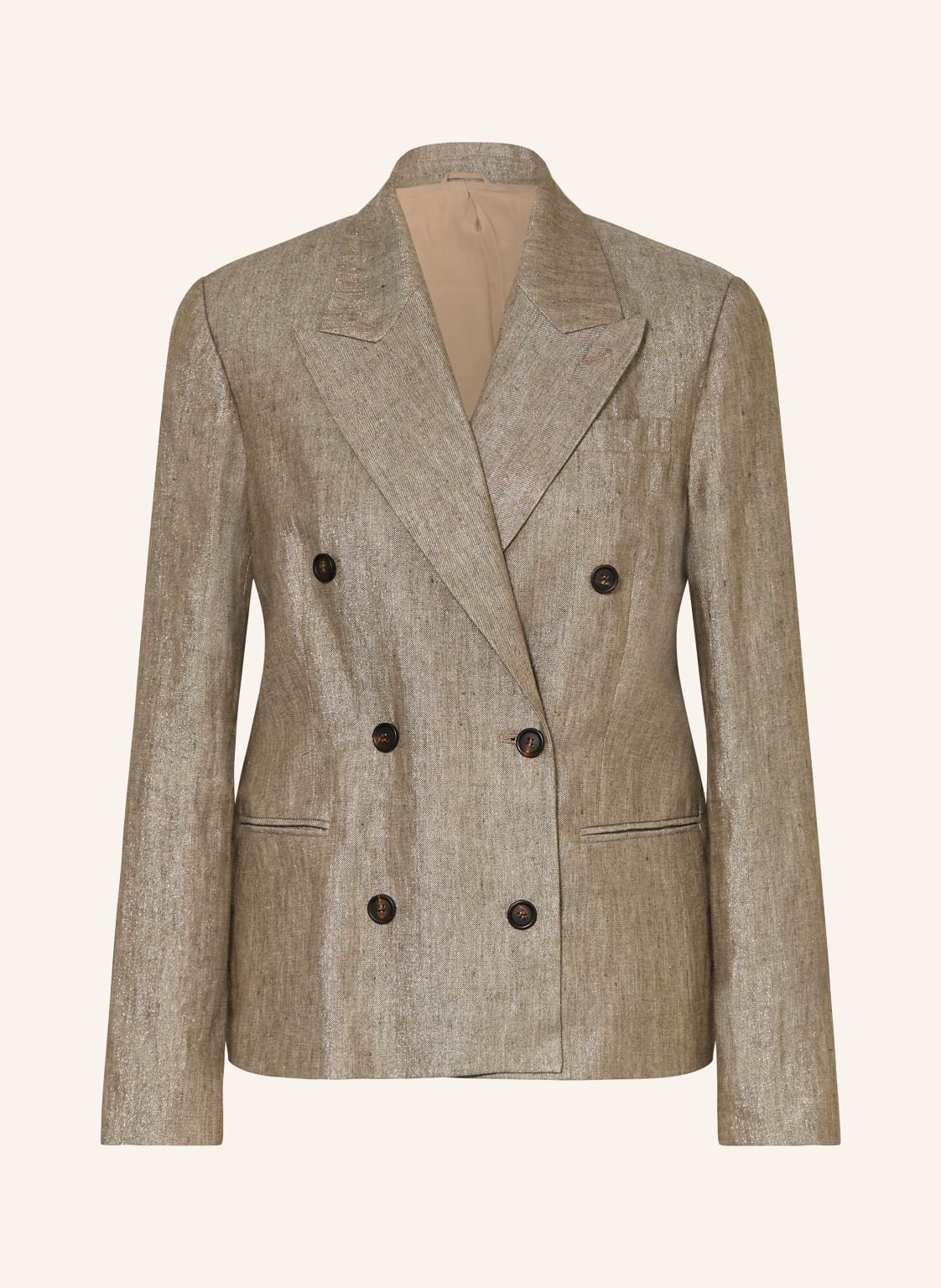 Brunello Cucinelli Leinenblazer Mit Glitzergarn braun von BRUNELLO CUCINELLI