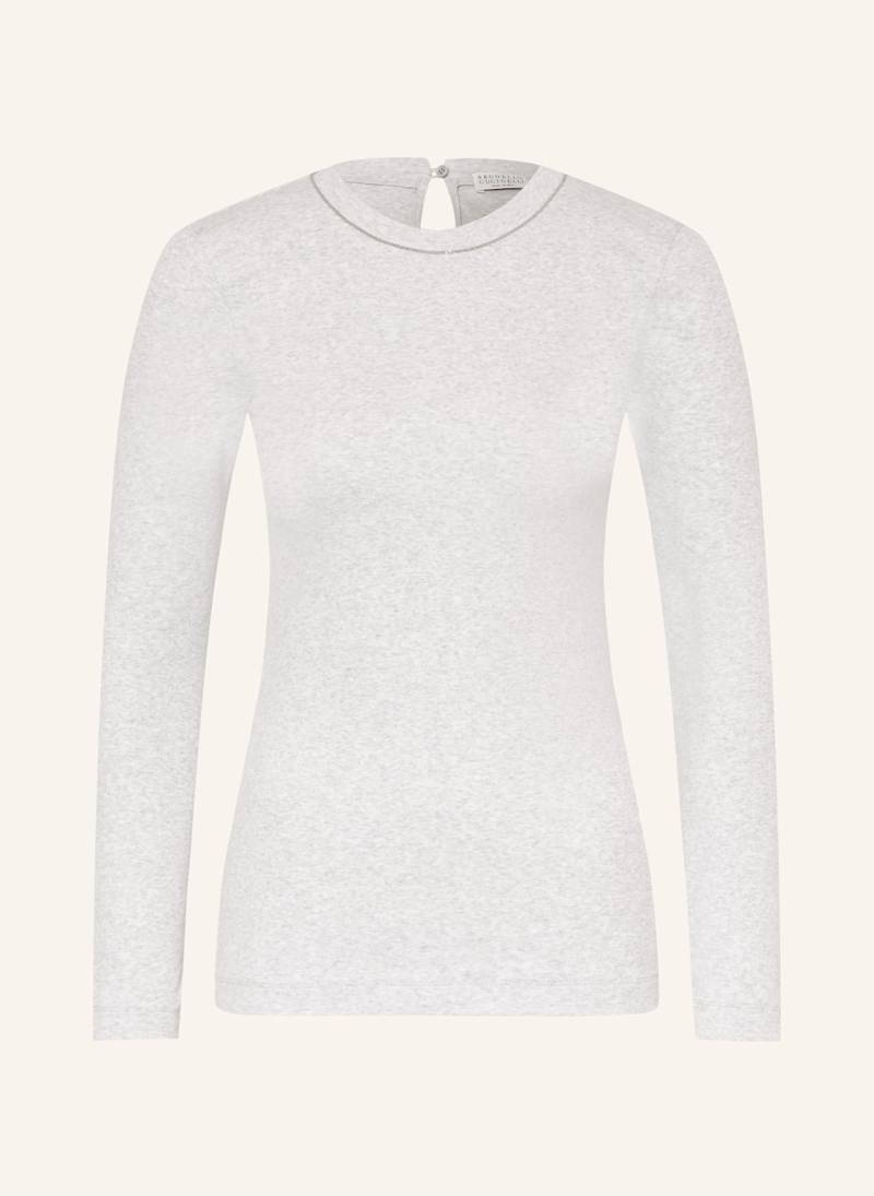 Brunello Cucinelli Longsleeve Mit Schmuckperlen grau von BRUNELLO CUCINELLI