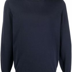 Brunello Cucinelli Marineblauer Baumwollpullover Mit Rundhalsausschnitt von BRUNELLO CUCINELLI
