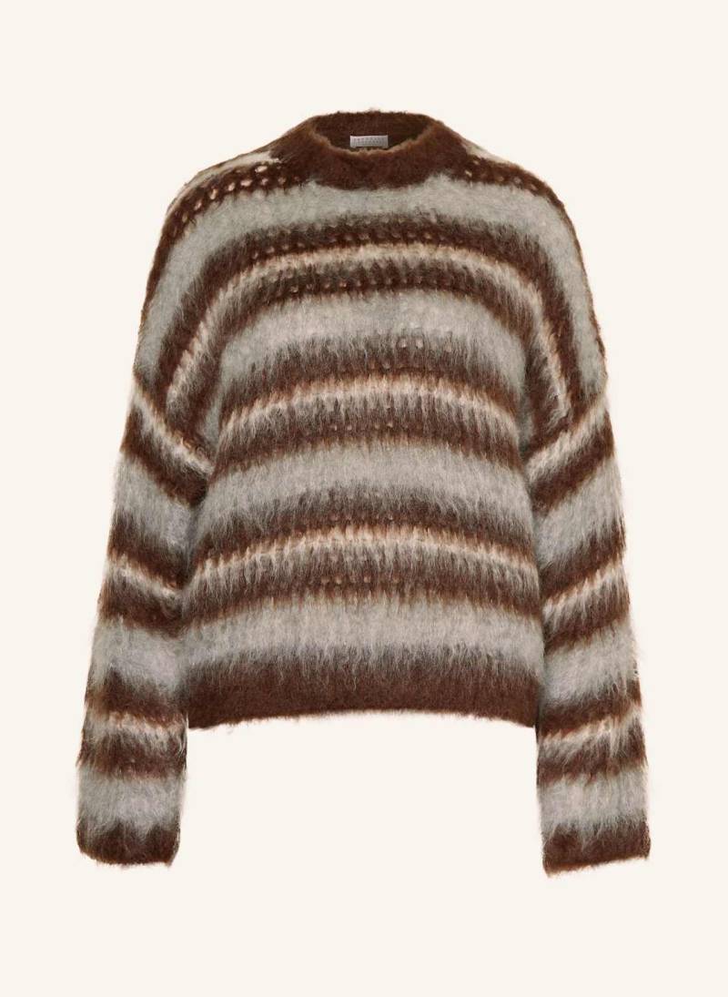 Brunello Cucinelli Mohair-Pullover braun von BRUNELLO CUCINELLI