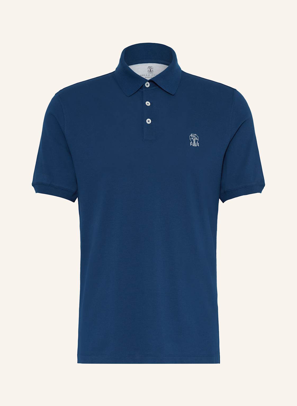 Brunello Cucinelli Piqué-Poloshirt blau von BRUNELLO CUCINELLI