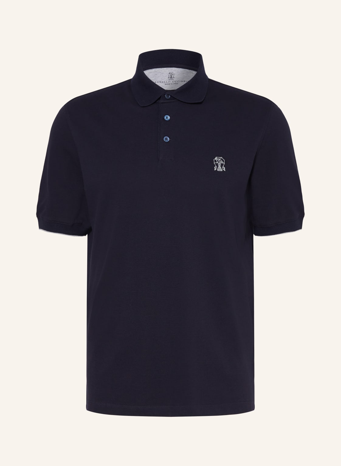 Brunello Cucinelli Piqué-Poloshirt blau von BRUNELLO CUCINELLI