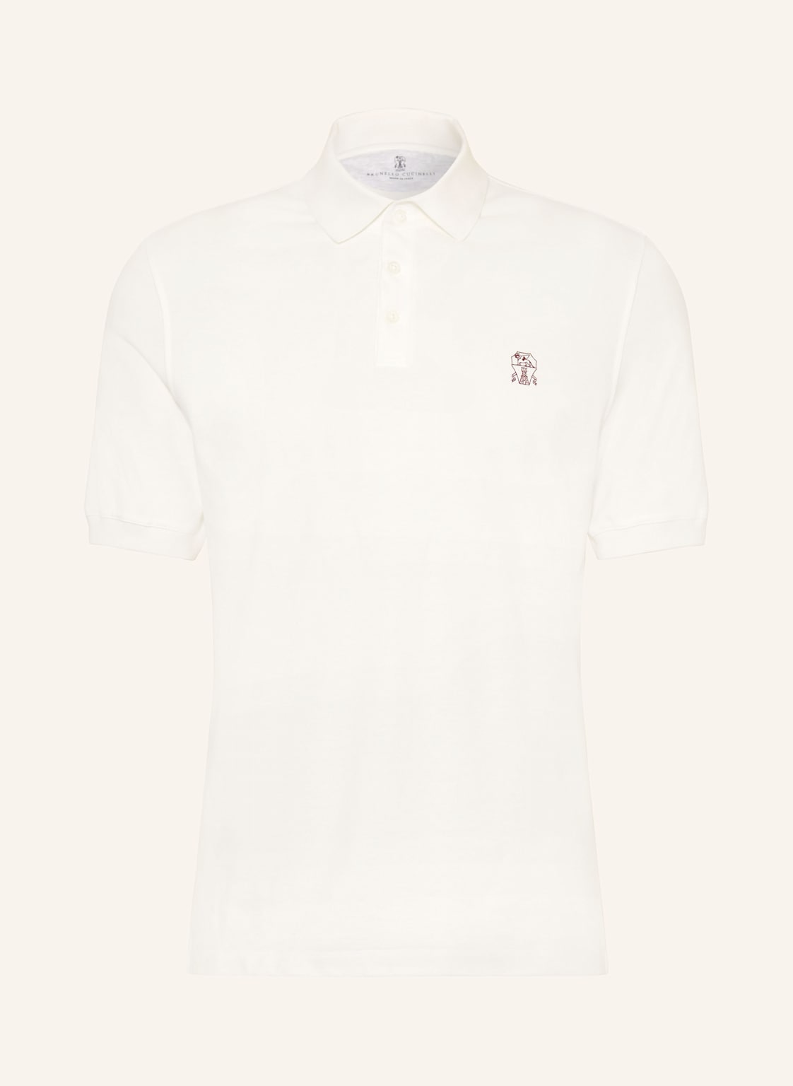 Brunello Cucinelli Piqué-Poloshirt weiss von BRUNELLO CUCINELLI