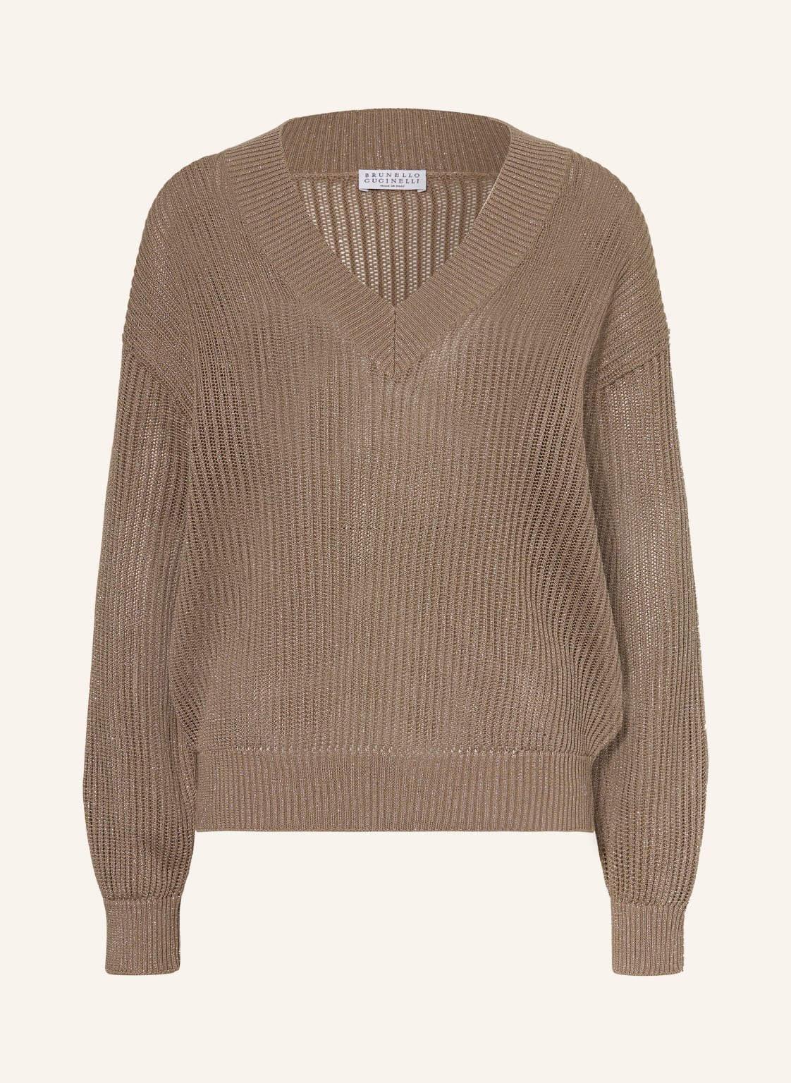 Brunello Cucinelli Pullover Mit Glitzergarn braun von BRUNELLO CUCINELLI