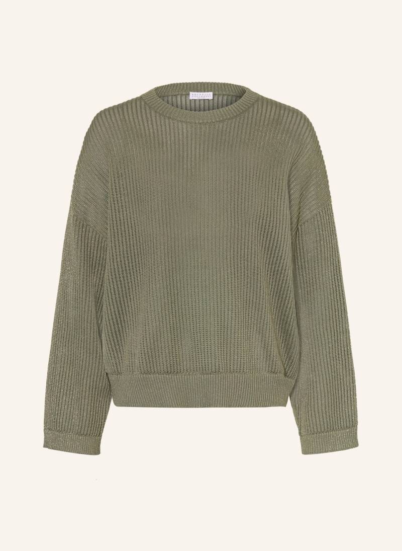 Brunello Cucinelli Pullover Mit Glitzergarn gruen von BRUNELLO CUCINELLI