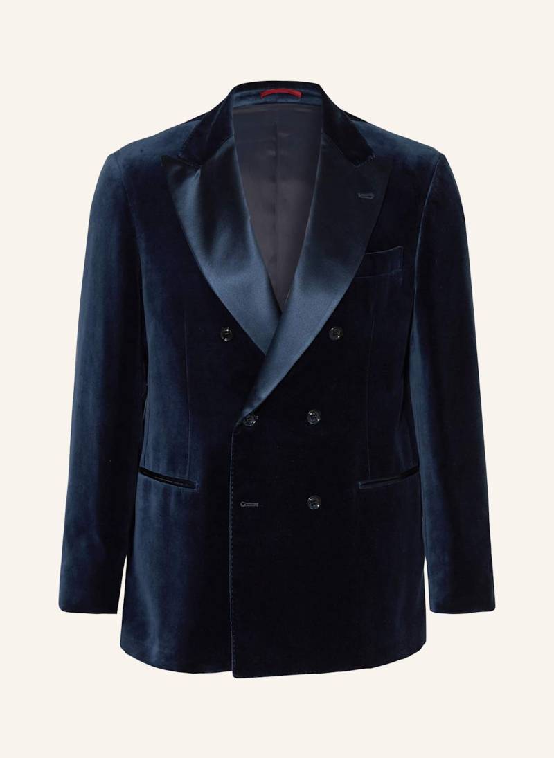 Brunello Cucinelli Smoking-Sakko Regular Fit Aus Samt Mit Seide blau von BRUNELLO CUCINELLI
