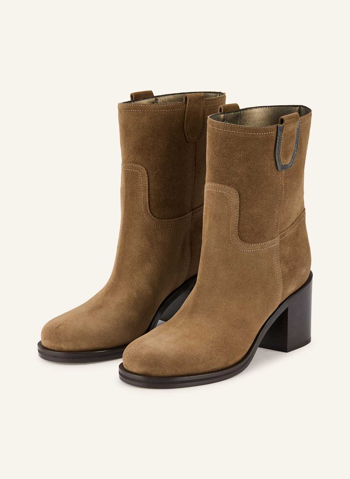 Brunello Cucinelli Stiefeletten Mit Schmucksteinen braun von BRUNELLO CUCINELLI