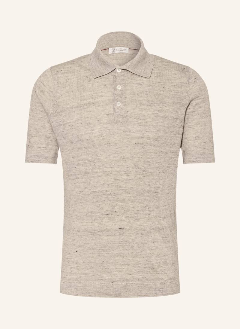 Brunello Cucinelli Strick-Poloshirt Regular Fit beige von BRUNELLO CUCINELLI
