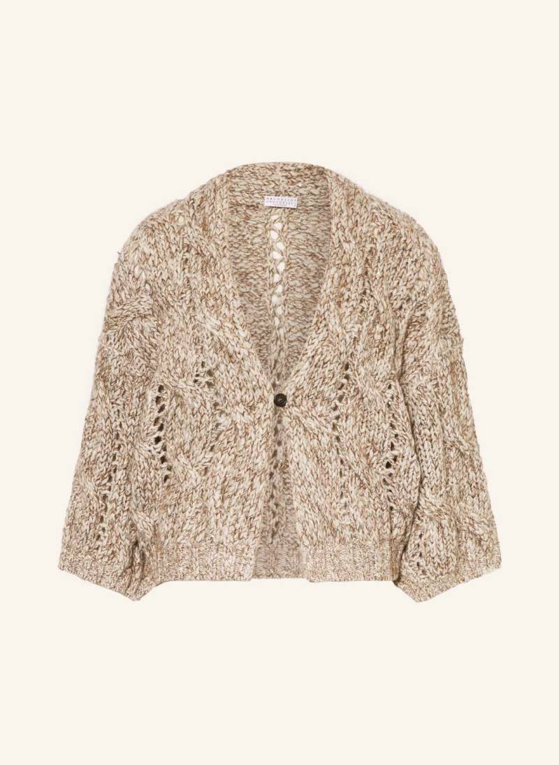 Brunello Cucinelli Strickjacke Mit Cashmere Und Pailletten braun von BRUNELLO CUCINELLI