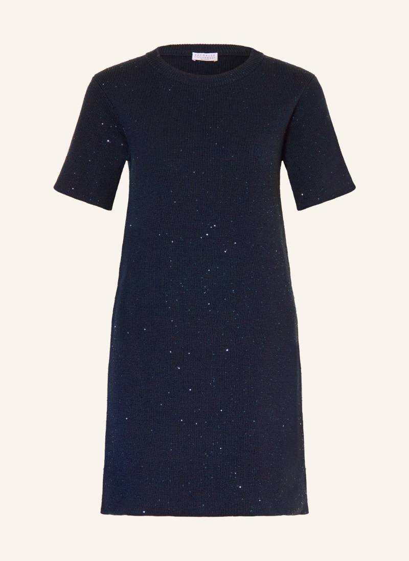 Brunello Cucinelli Strickkleid Mit Pailletten blau von BRUNELLO CUCINELLI