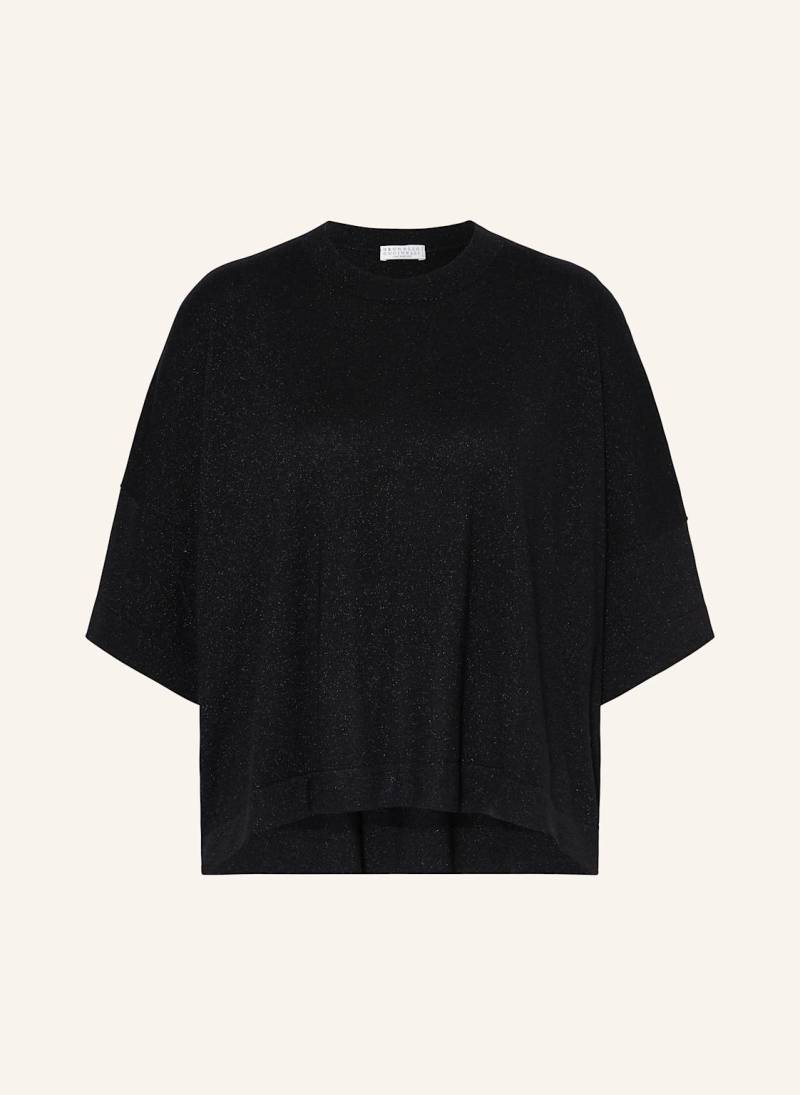 Brunello Cucinelli Strickshirt Mit Cashmere Und Glitzergarn schwarz von BRUNELLO CUCINELLI