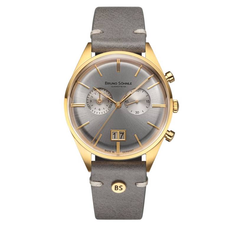 BRUNO SÖHNLE Luxusuhr 17-33233-241 Merano Chronograph, Bruno Söhnle, Chronograph, Herren, Vergoldet, Grau von BRUNO SÖHNLE