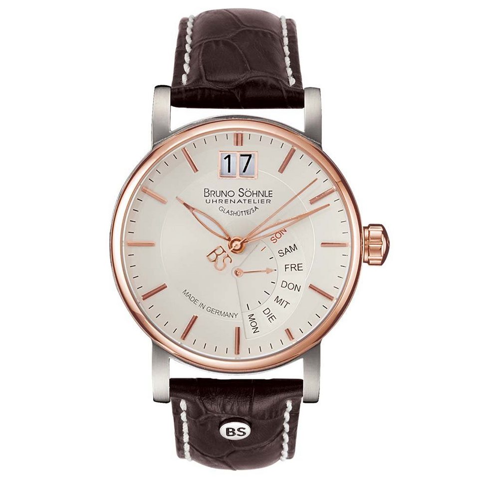 BRUNO SÖHNLE Quarzuhr Bruno Söhnle Glashütte, Herrenarmbanduhr Pesaro 1 17-63073-245 610, (1-tlg) von BRUNO SÖHNLE