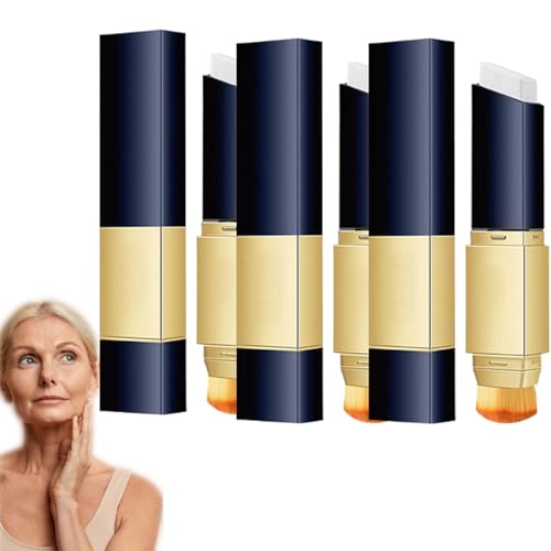2 in 1 Charmings Color Changing Foundation Stick- Tattoo Cover Up, Hydrating Brightening Foundation Stick Concealer mit Pinsel, Full to Medium Coverage Base Make-up für reife Haut über 50 (Lvory-3) von BRVLY