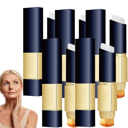 2 in 1 Charmings Color Changing Foundation Stick- Tattoo Cover Up, Hydrating Brightening Foundation Stick Concealer mit Pinsel, Full to Medium Coverage Base Make-up für reife Haut über 50 (Natural -5) von BRVLY
