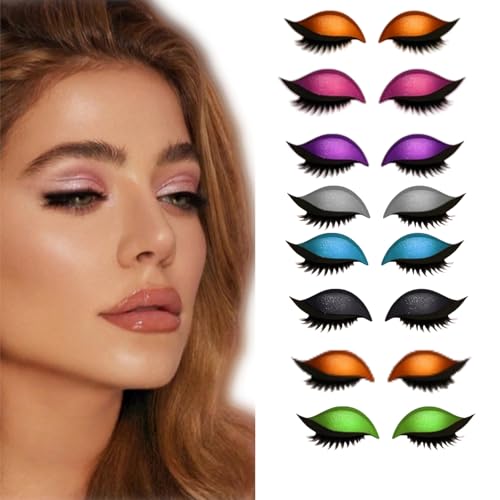 8Pairs Lazy Eyeshadow Wimpern Patch, 2-in-1 Augenlid & Wimpern Make-up Aufkleber, wasserdicht bunte Schönheit Augenlid Linie Aufkleber, Eyeshadow & Fälschungen Wimpern für Anfänger Make-up (Mixed) 8Pairs Lazy Eyeshadow Wimpern Patch, 2-in-1 Augenlid & Wimpern Make-up Aufkleber, wasserdicht bunte Schönheit Augenlid Linie Aufkleber, Eyeshadow & Fälschungen Wimpern für Anfänger Make-up (Mixed) von BRVLY