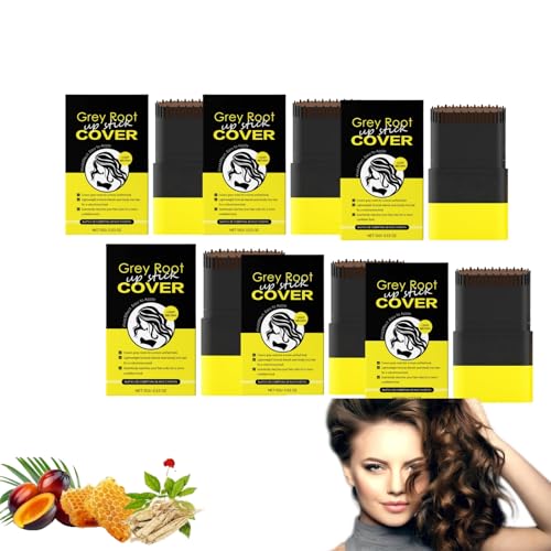 Haarkamm Farbstoff Pen Grau Haarabdeckung Frauen, tragbare Haarfarbstoff Kamm & Wurzel Touch Up, Reparaturstäbchen, um weiße Haarwurzeln zu verbergen, Abdecken Grau Korrekturstäbchen (Dark brown) von BRVLY